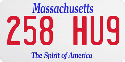 MA license plate 258HU9