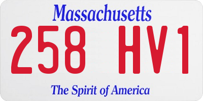 MA license plate 258HV1