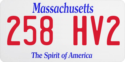 MA license plate 258HV2