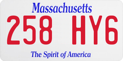 MA license plate 258HY6