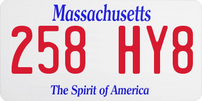MA license plate 258HY8
