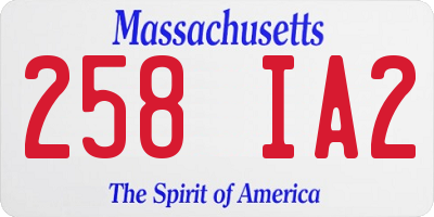 MA license plate 258IA2