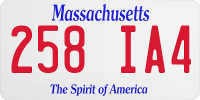 MA license plate 258IA4