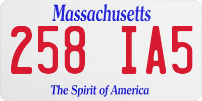 MA license plate 258IA5