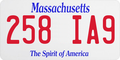 MA license plate 258IA9