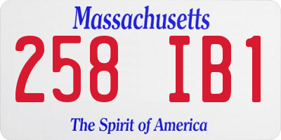 MA license plate 258IB1