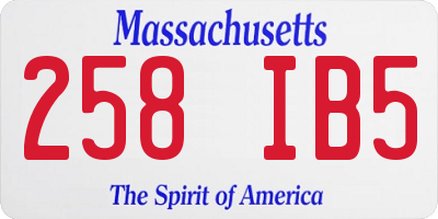 MA license plate 258IB5
