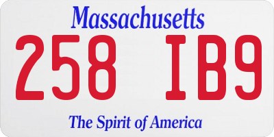 MA license plate 258IB9