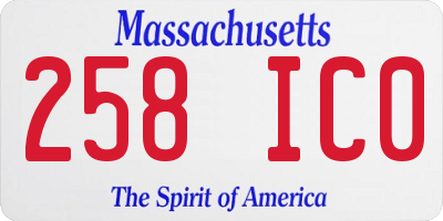 MA license plate 258IC0