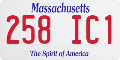 MA license plate 258IC1