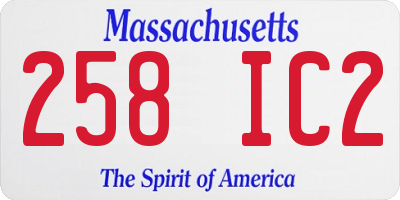 MA license plate 258IC2