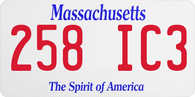MA license plate 258IC3