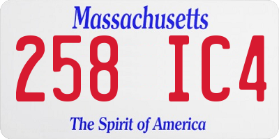 MA license plate 258IC4