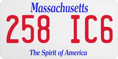 MA license plate 258IC6