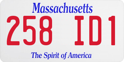 MA license plate 258ID1