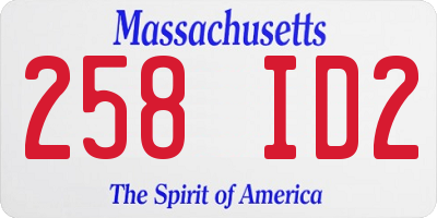 MA license plate 258ID2