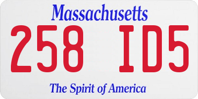 MA license plate 258ID5