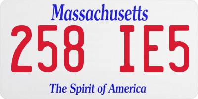 MA license plate 258IE5