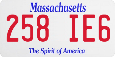 MA license plate 258IE6