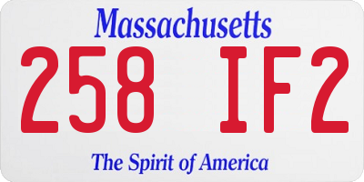 MA license plate 258IF2
