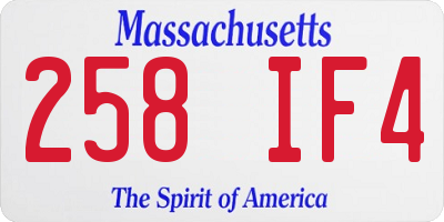 MA license plate 258IF4