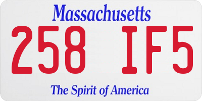 MA license plate 258IF5