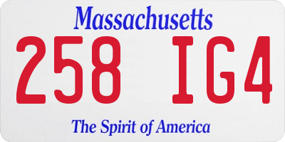 MA license plate 258IG4