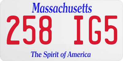 MA license plate 258IG5