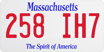 MA license plate 258IH7