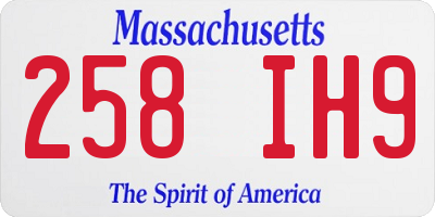 MA license plate 258IH9