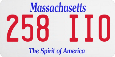 MA license plate 258II0
