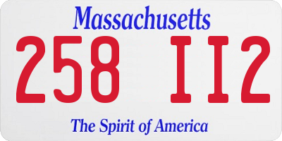 MA license plate 258II2