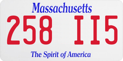 MA license plate 258II5