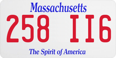 MA license plate 258II6