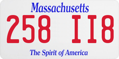 MA license plate 258II8