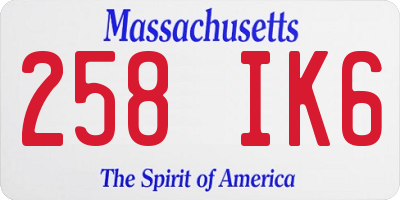 MA license plate 258IK6