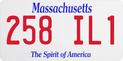MA license plate 258IL1