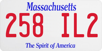 MA license plate 258IL2