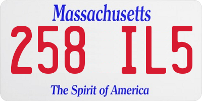 MA license plate 258IL5