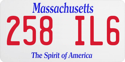 MA license plate 258IL6