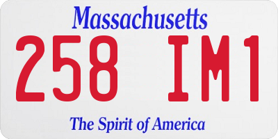 MA license plate 258IM1