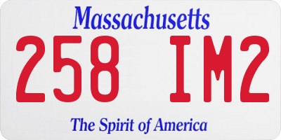 MA license plate 258IM2