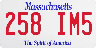 MA license plate 258IM5