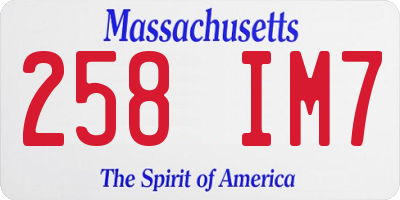 MA license plate 258IM7