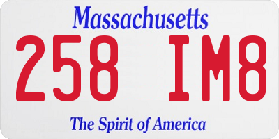 MA license plate 258IM8