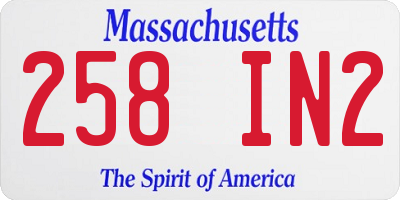 MA license plate 258IN2
