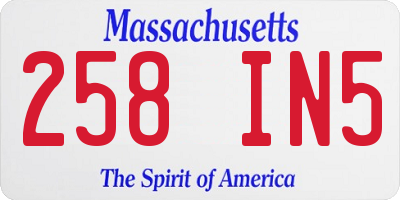 MA license plate 258IN5