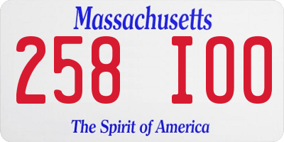 MA license plate 258IO0