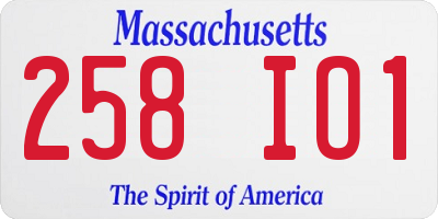 MA license plate 258IO1