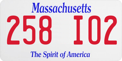 MA license plate 258IO2